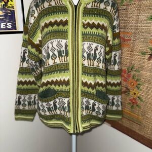 Arcohi's Alpaca Sweater Zip-Up Cardigan Peruvian Wool